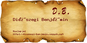 Diószegi Benjámin névjegykártya