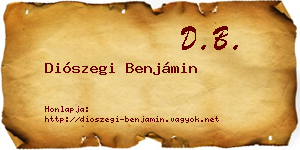 Diószegi Benjámin névjegykártya