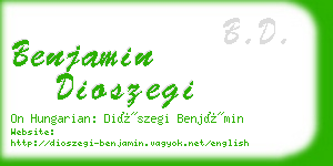 benjamin dioszegi business card